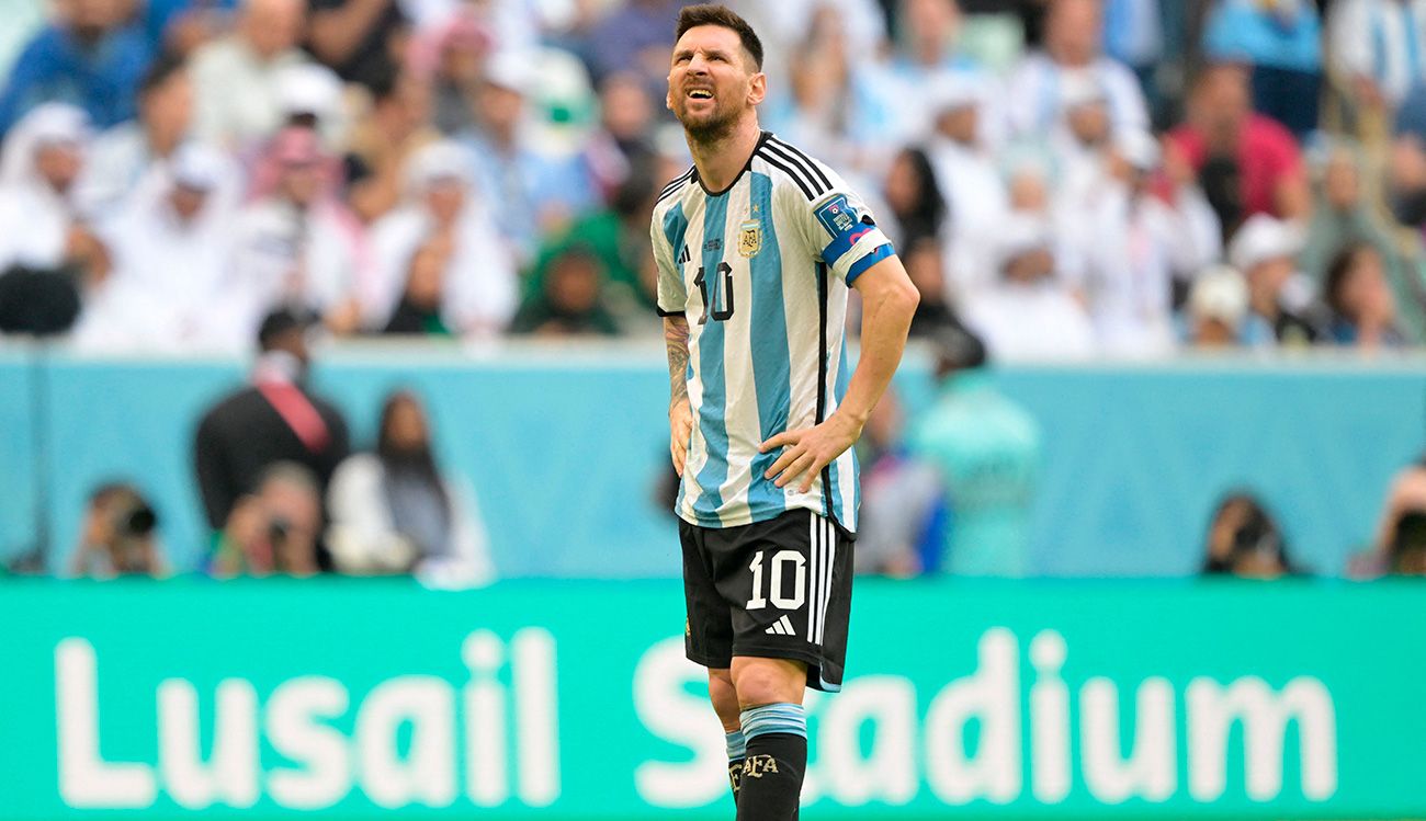 Messi en la derrota ante Arabia Saudí
