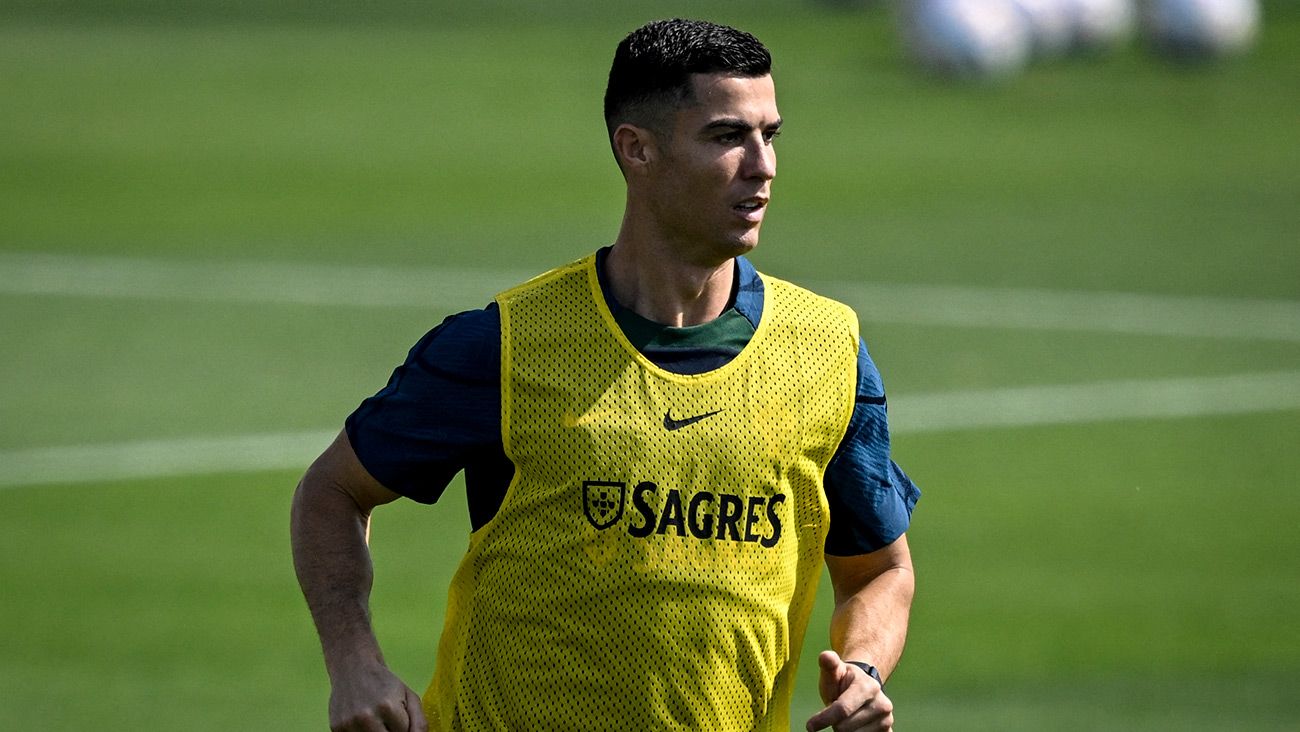 Cristiano Ronaldo durante un entrenamiento con Portugal