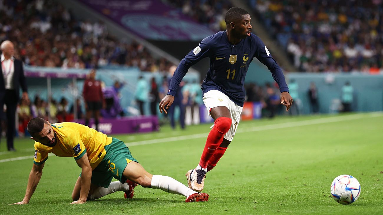 Ousmane Dembélé en el partido ante Australia (4-1)