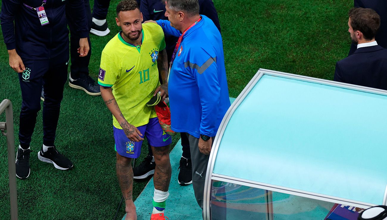 Neymar después de un partido con Brasil en el Mundial