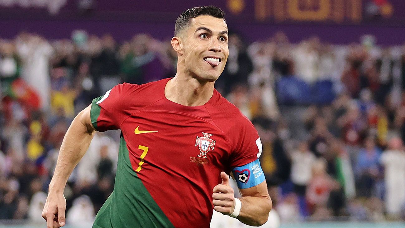 Cristiano Ronaldo festejando su gol ante Ghana