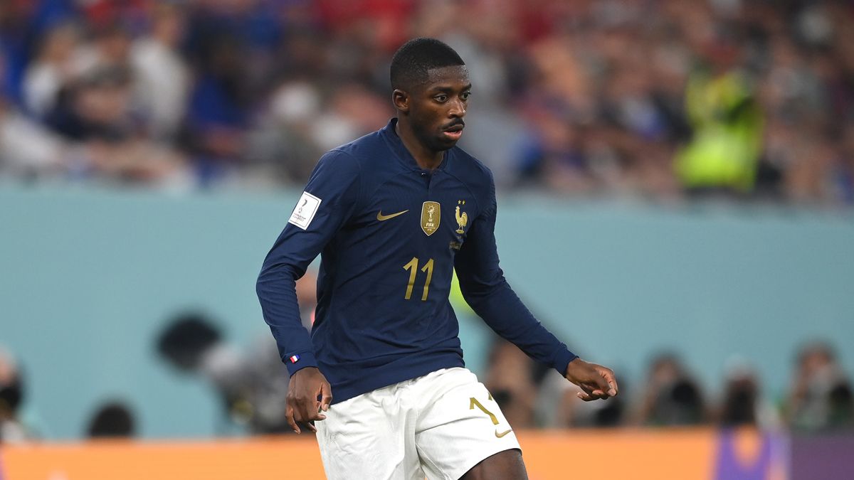 Ousmane Dembélé en un partido con Francia