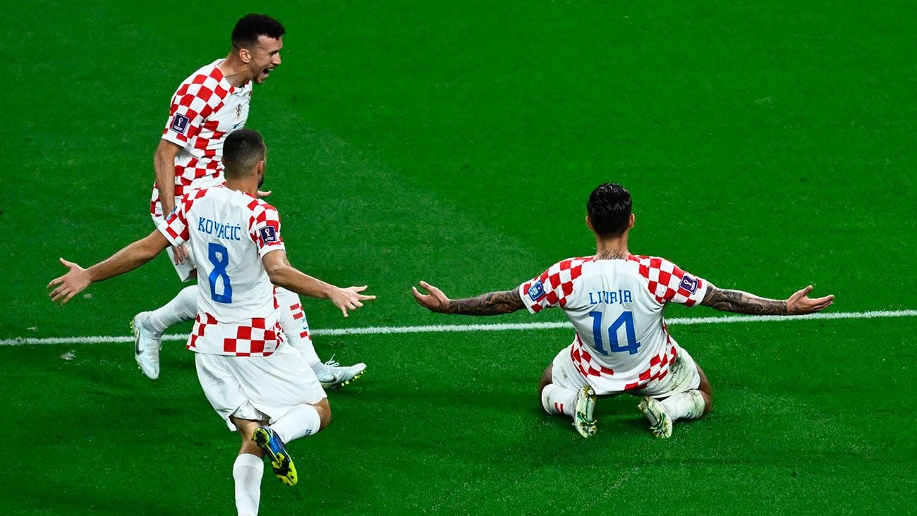 Los jugadores de Croacia celebrando un gol