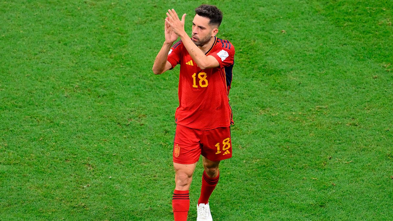 Jordi Alba, durante un partido con España