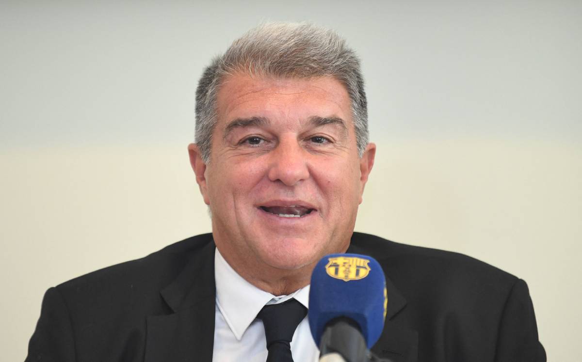 Joan Laporta in a press conference