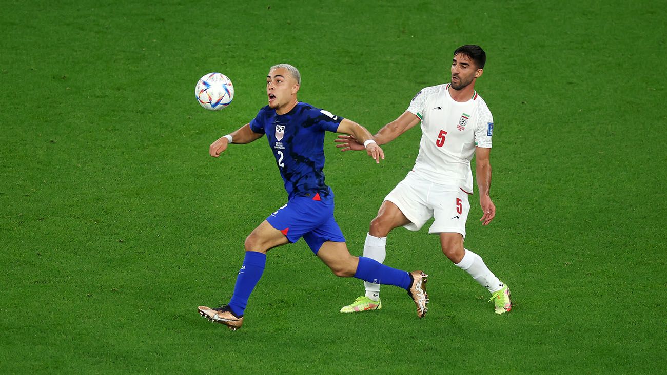 Sergiño Dest during the match against Iran (0-1)