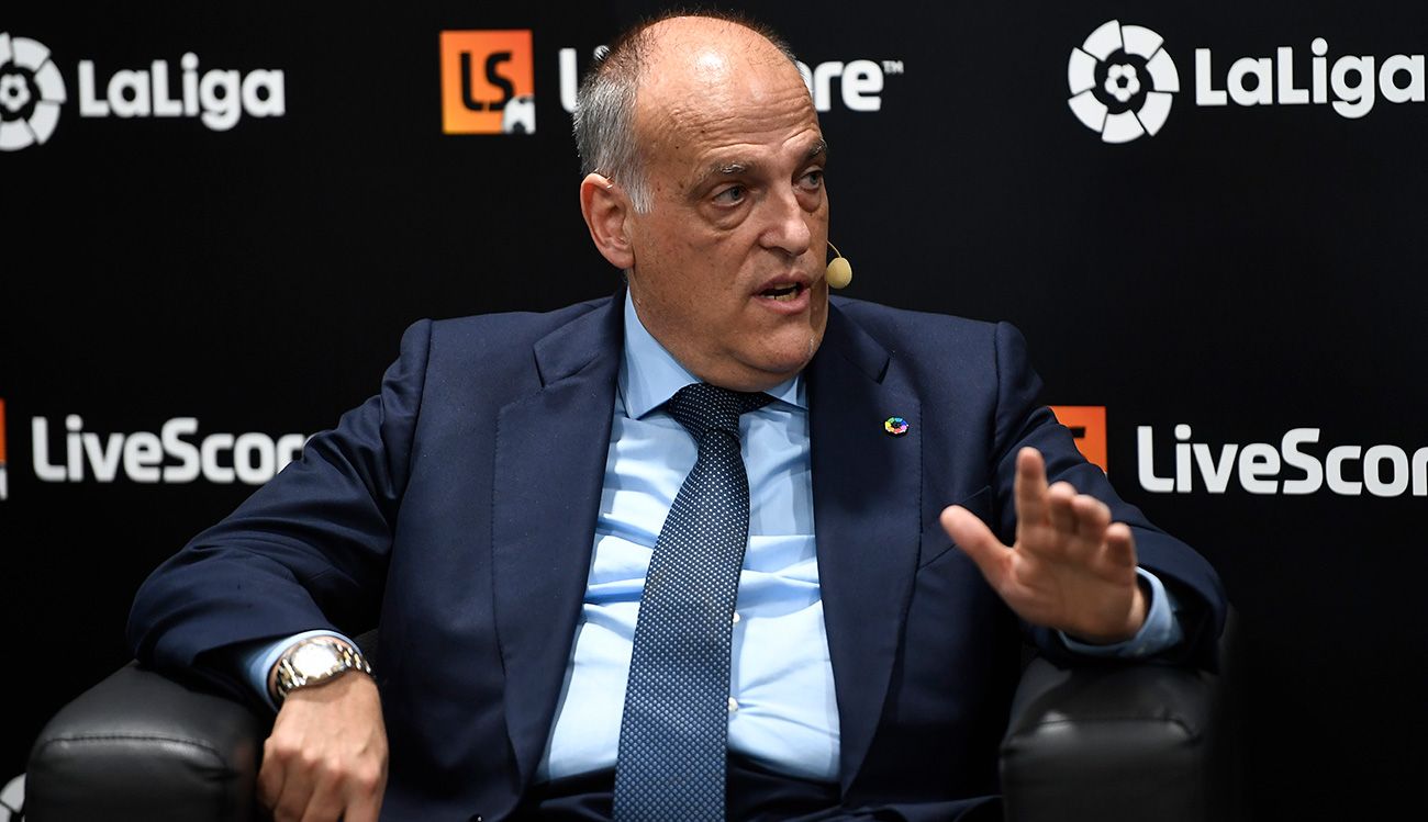 Javier Tebas en una entrevista