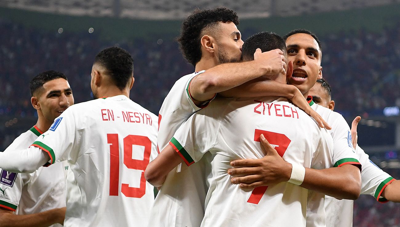 Jugadores Marruecos gol