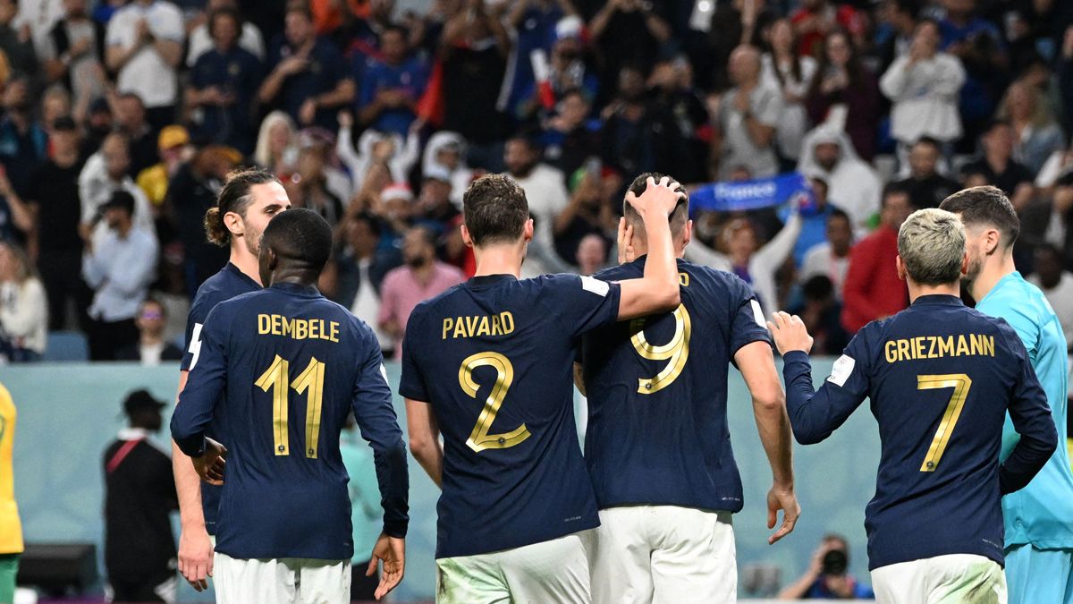 Los jugadores de Francia en un partido en el Mundial