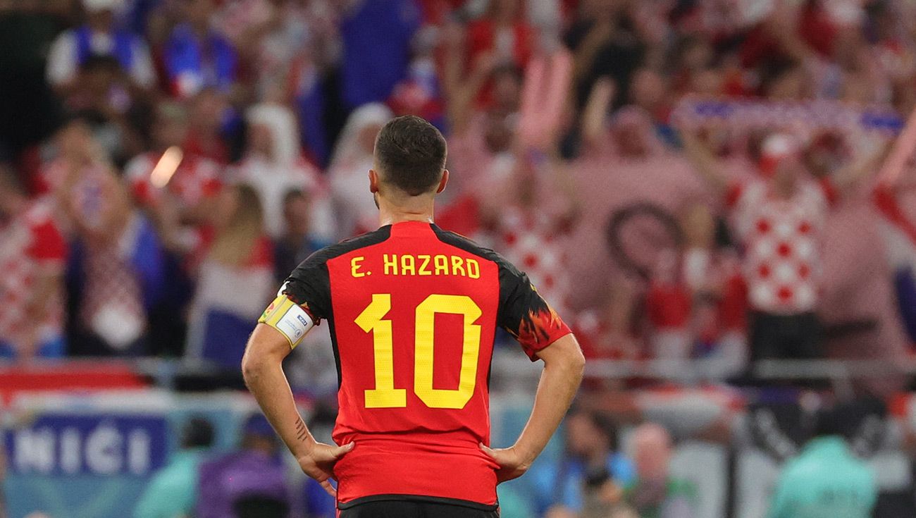 Eden Hazard durante un partido con Bélgica