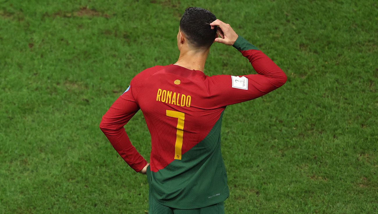 Cristiano Ronaldo entrando de cambio con Portugal