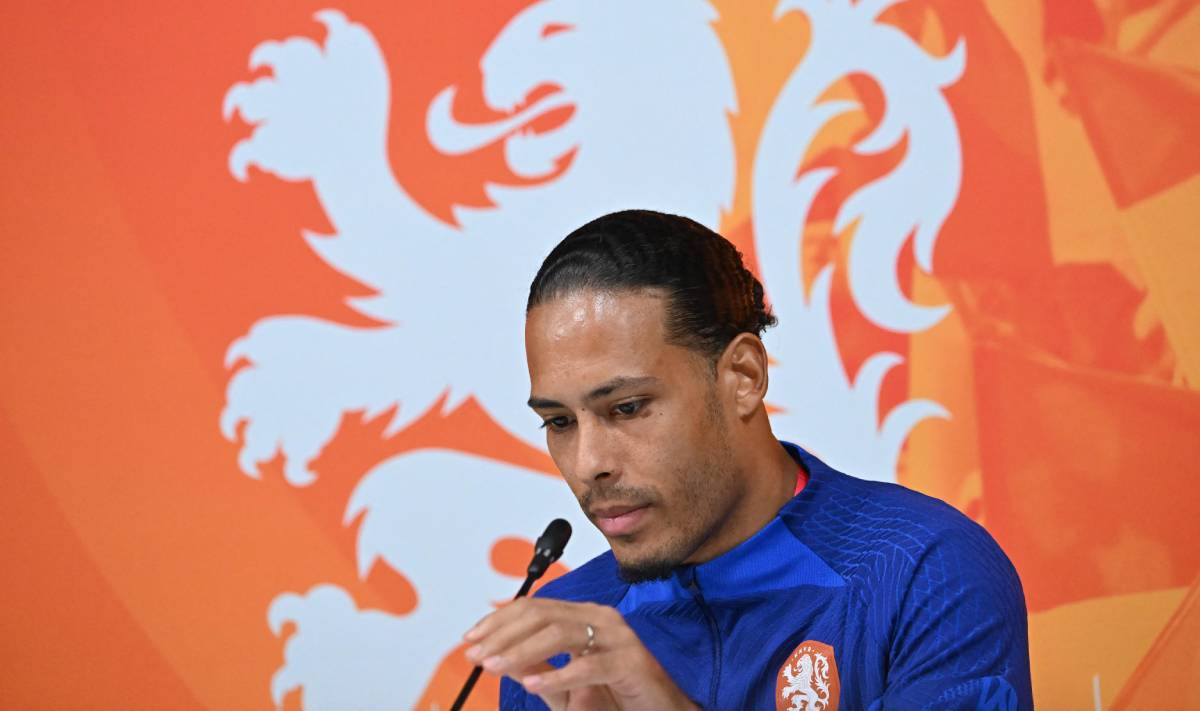 Virgil van Dijk in a press conference