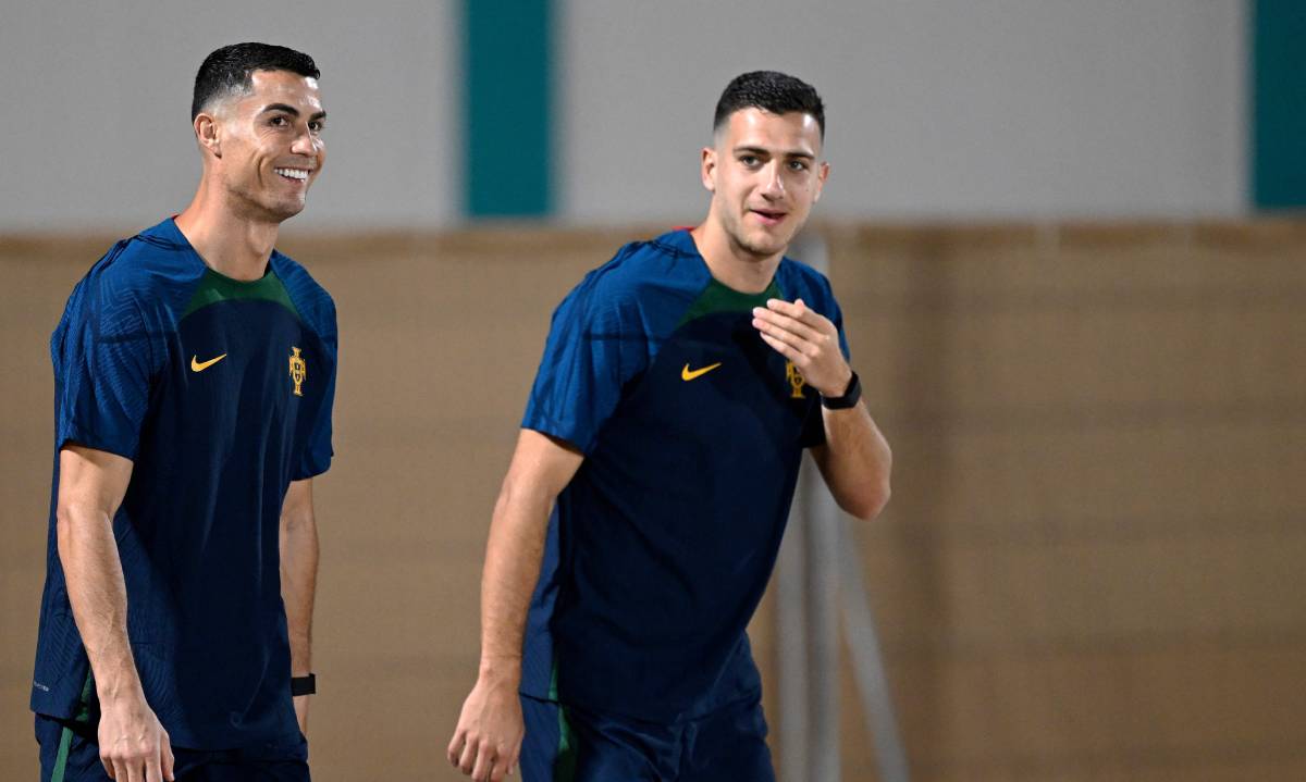 Cristiano y Dalot se entrenan con Portugal