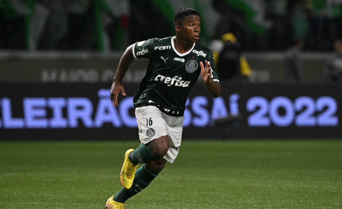 Endrick, en un partido del Palmeiras