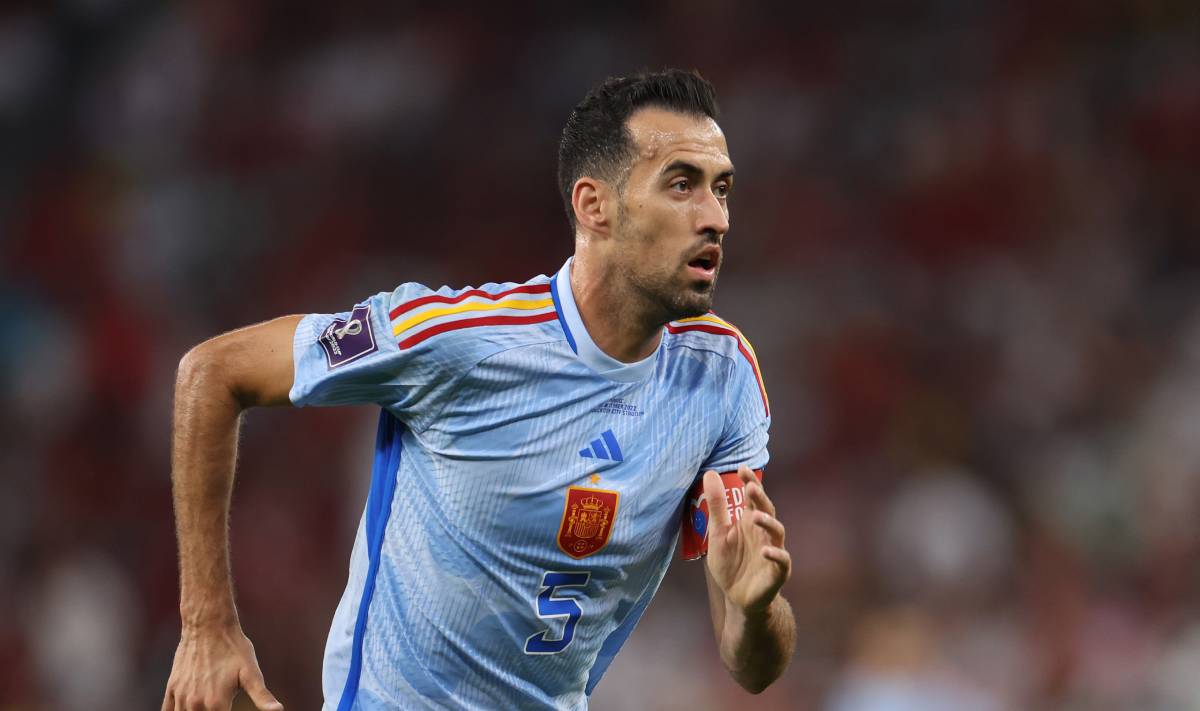 Busquets in a match v Marocco