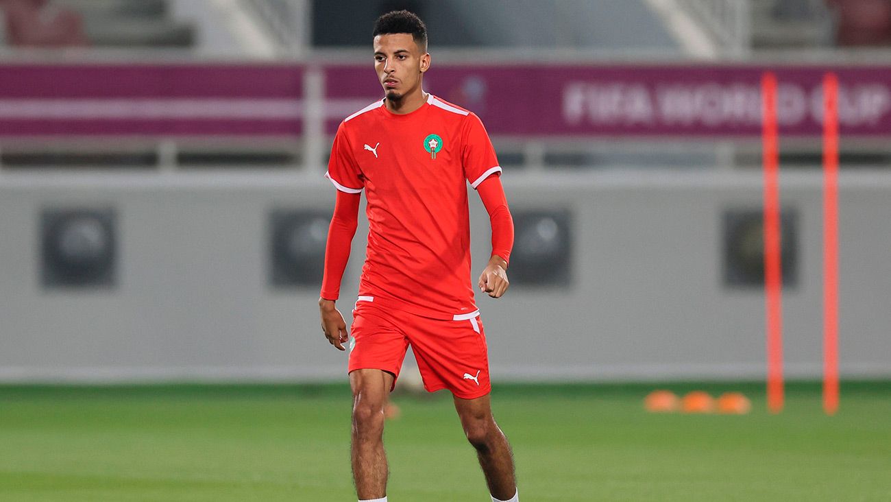 Azzedine Ounahi durante un entrenamiento