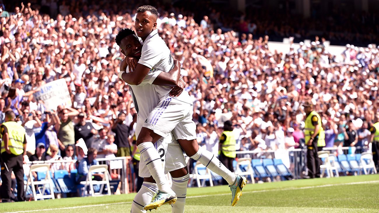 Vinicius y Rodrygo celebrando un gol