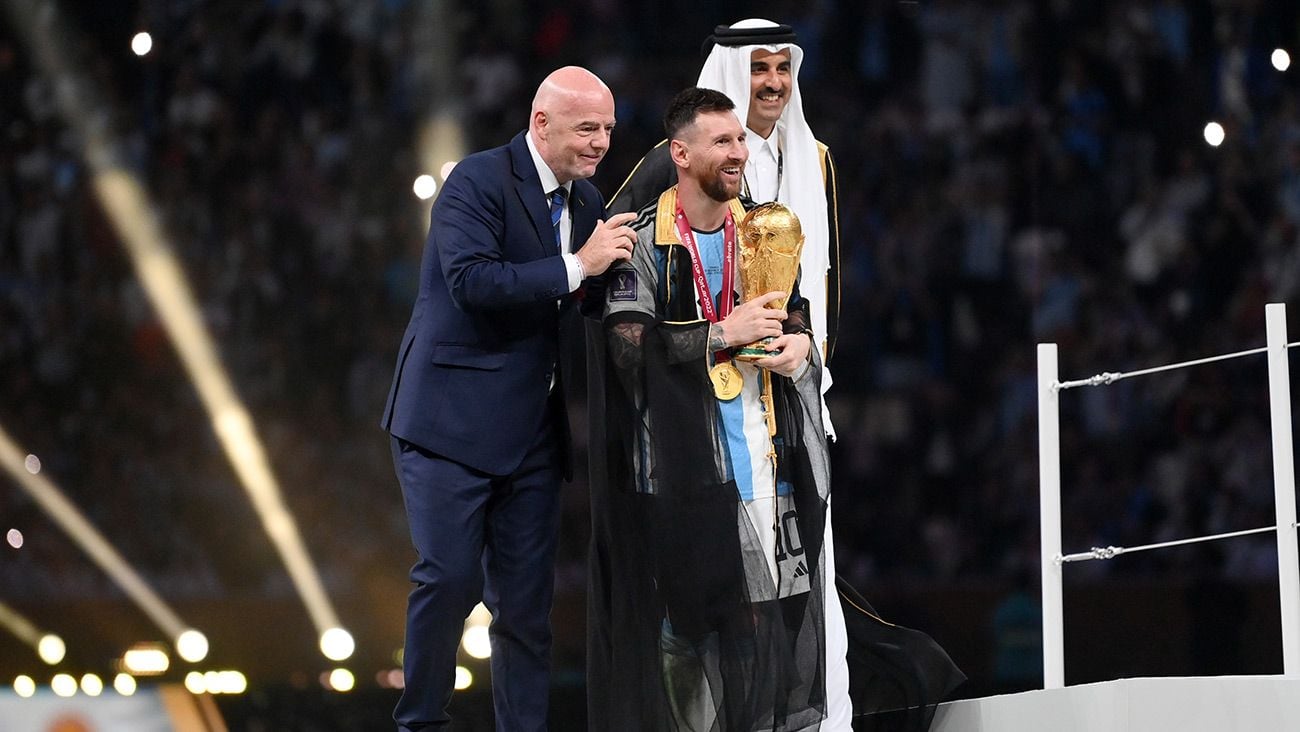 Lionel Messi durante la ceremonia de cierre del Mundial