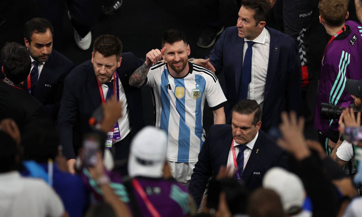Messi festeja el campeonato del mundo