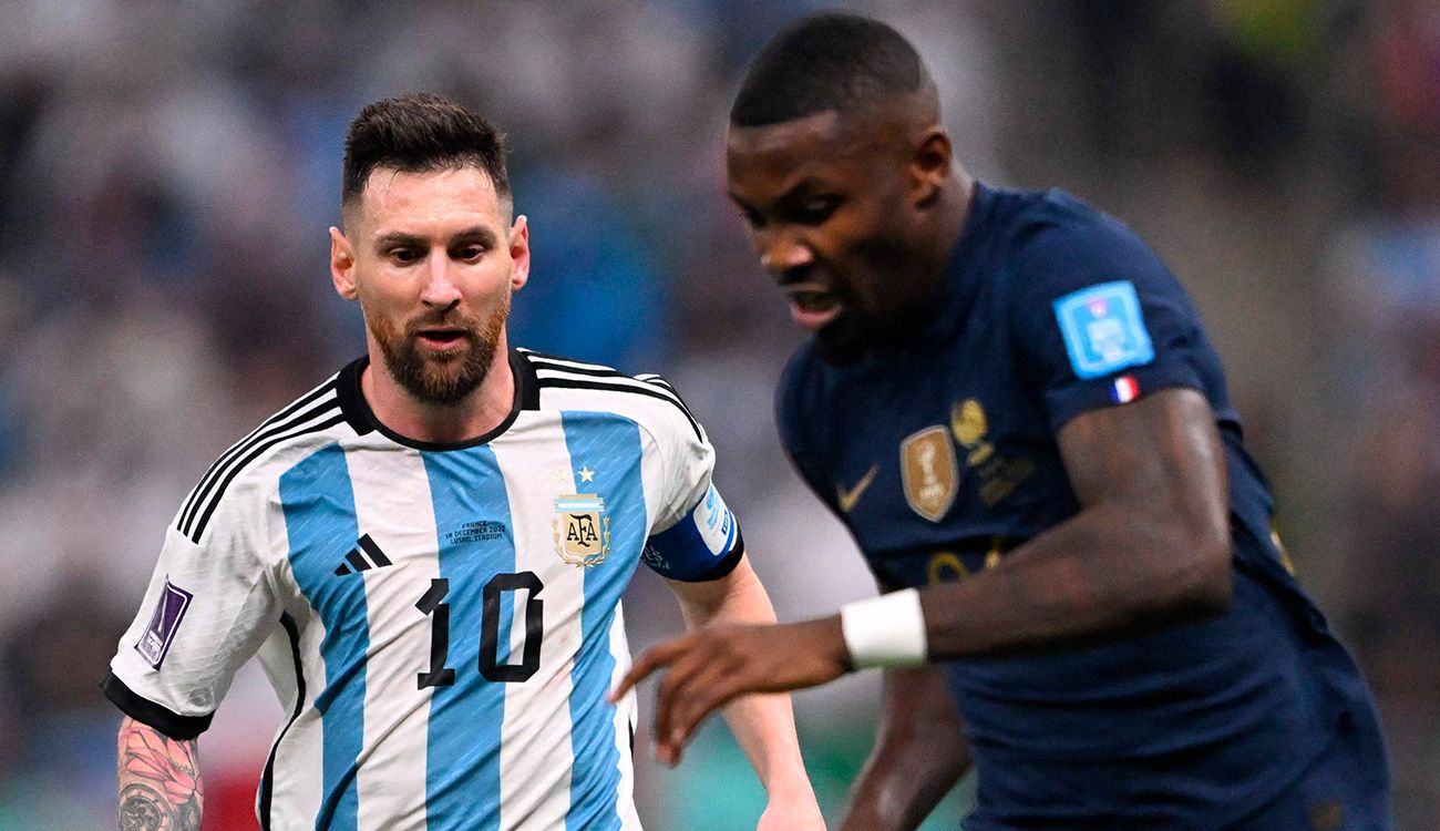 Thuram y Messi en la final del Mundial