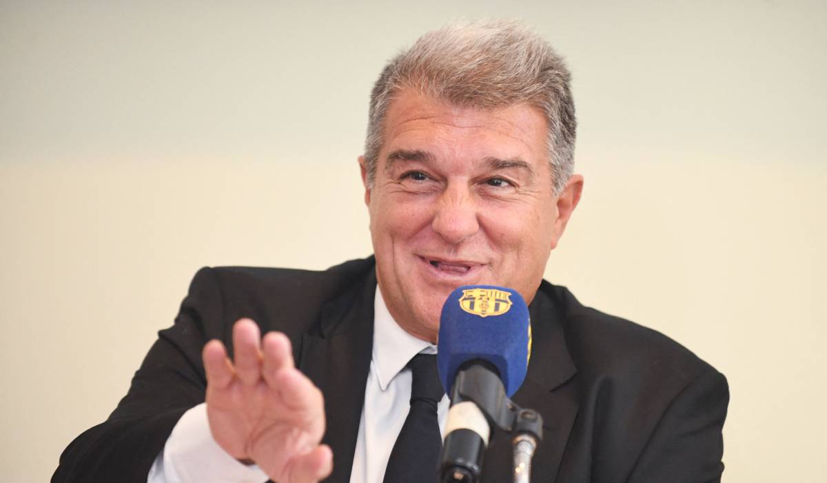 Joan Laporta in a press conference