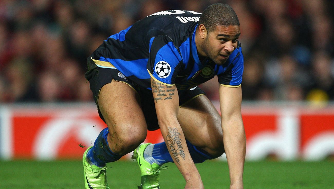 Adriano en uno de sus últimos partidos  Inter