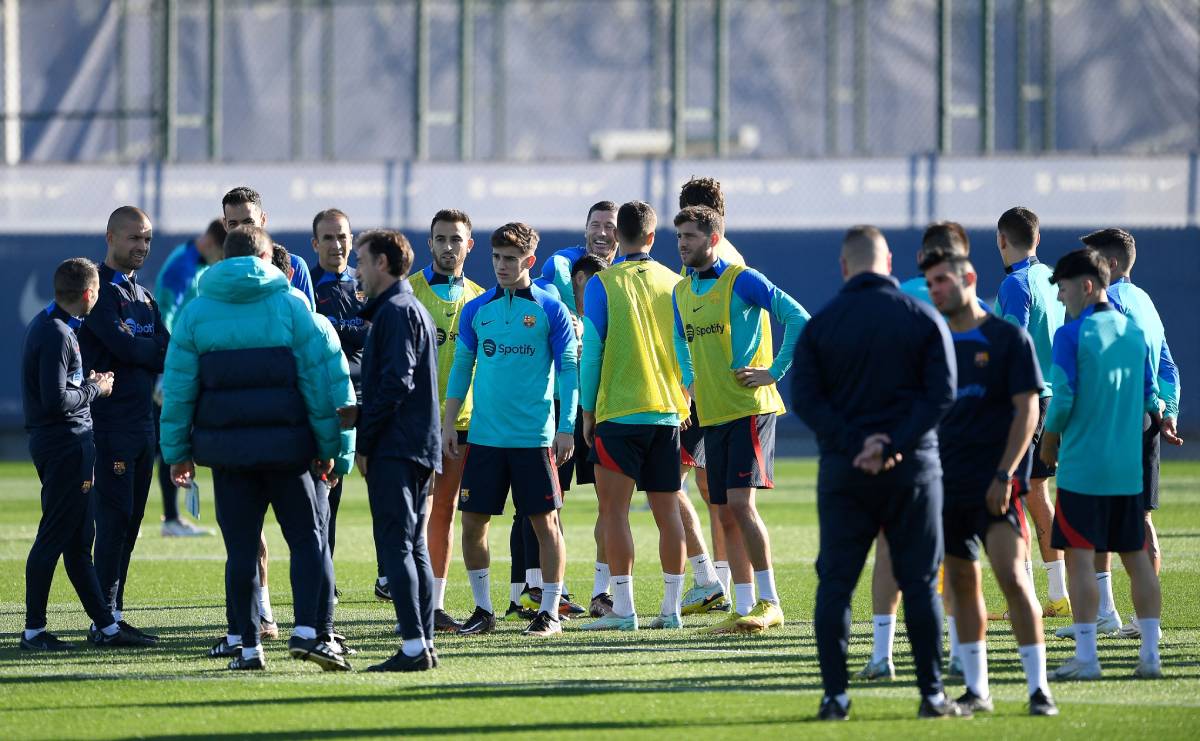 El Barça, durante una sesión de entrenamiento