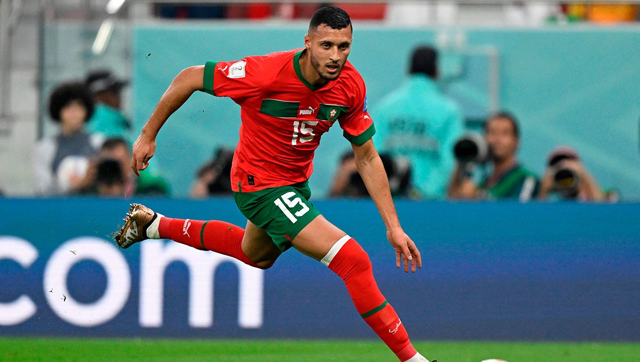 Selim Amallah durante un partido con Marruecos
