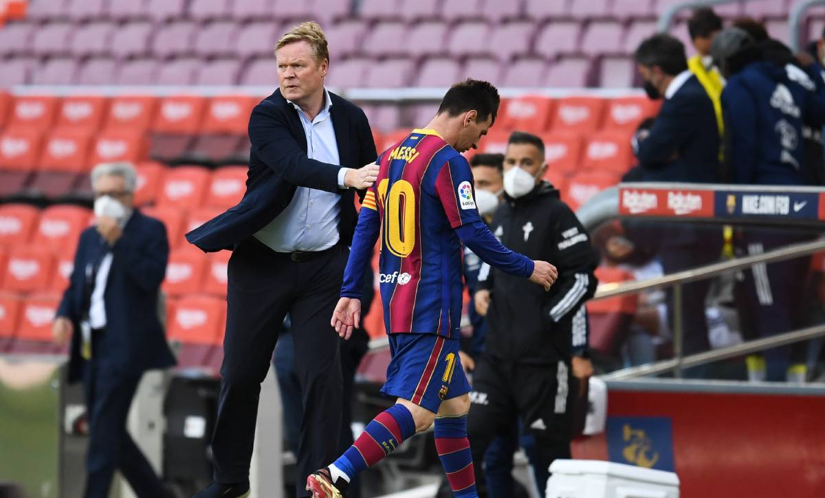 Ronald Koeman and Lionel Messi