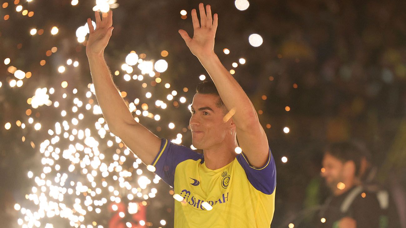 Cristiano Ronaldo in his presentation with Al Nassr