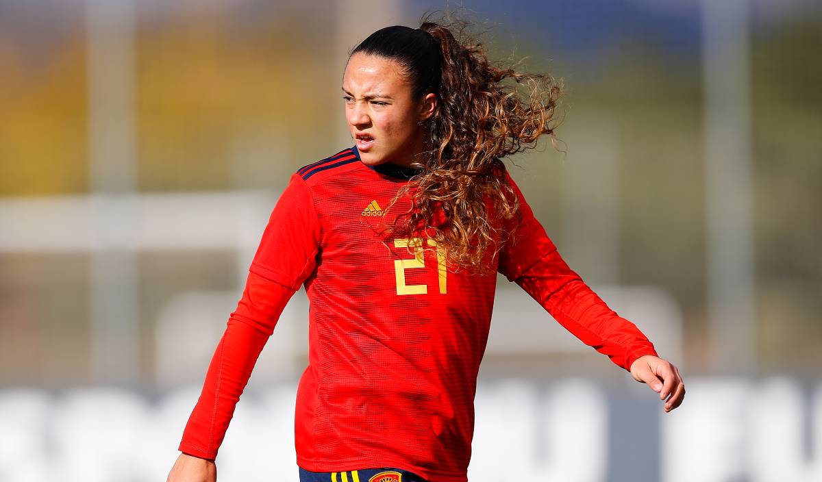 Emma Ramírez, in a match with the U-20 spanish national team