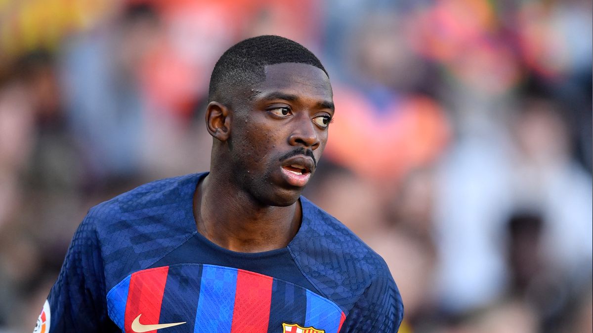 Ousmane Dembélé en un partido del Barça