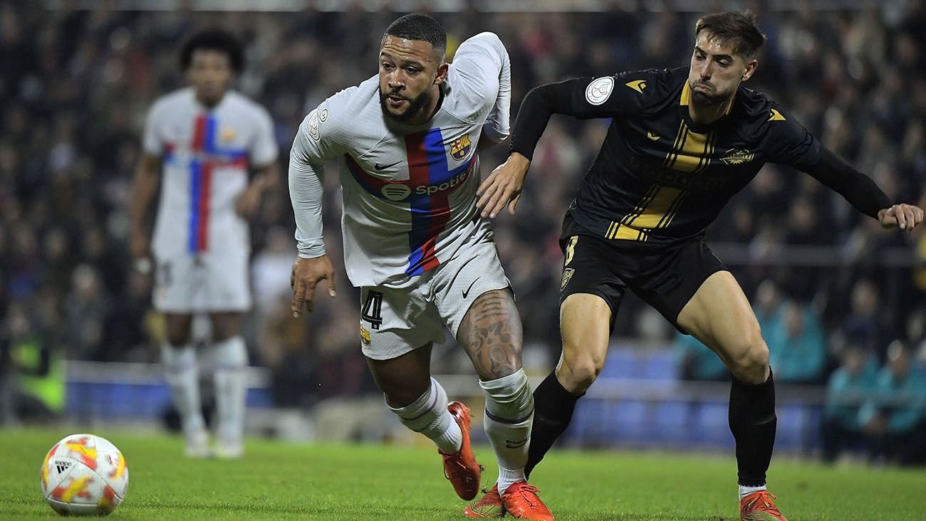 Memphis Depay in the Copa del Rey match against Intercity