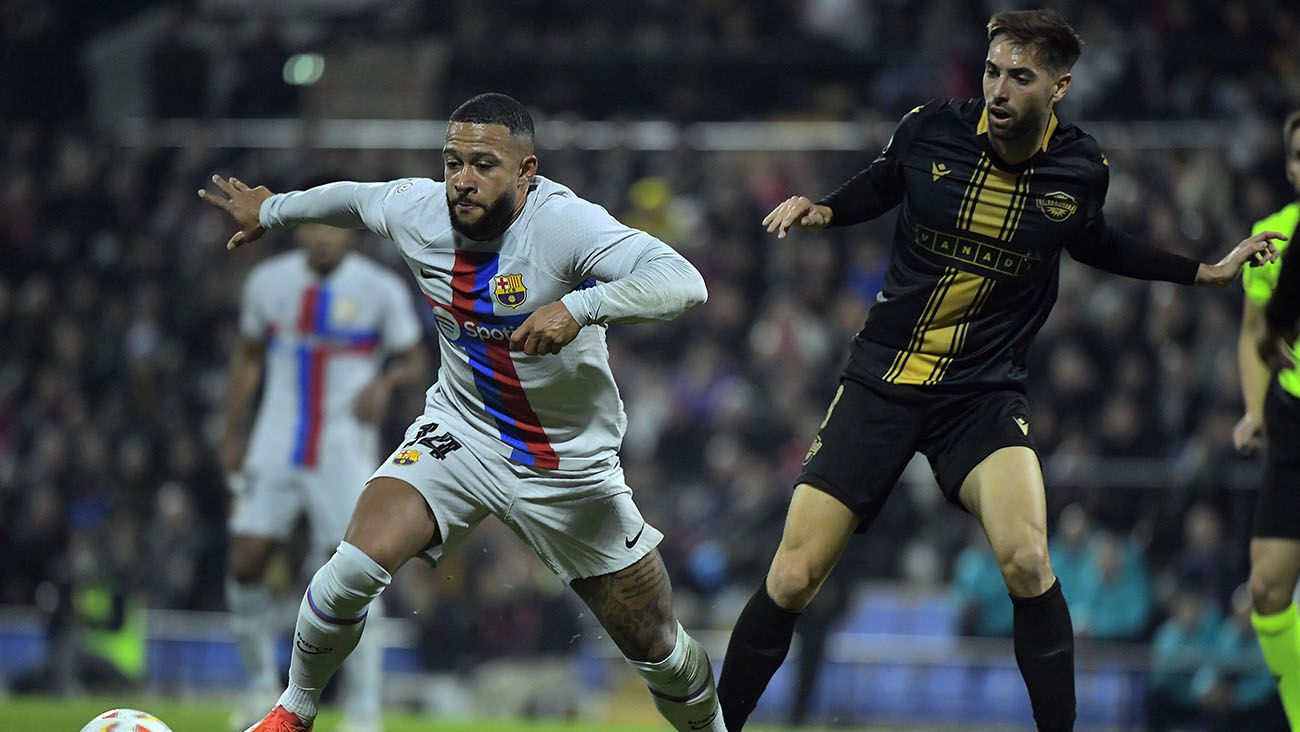 Memphis Depay en el partido de Copa ante el Intercity