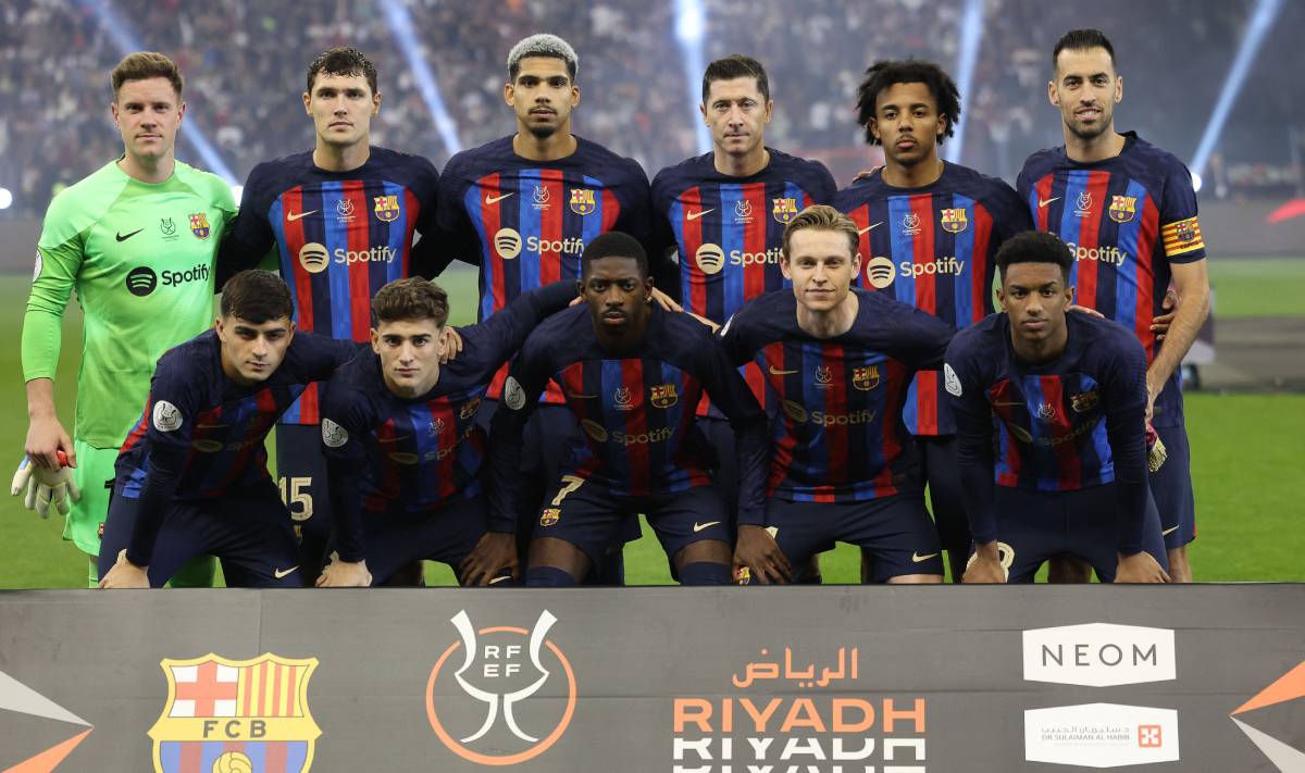 Barça players before a match v Real Madrid