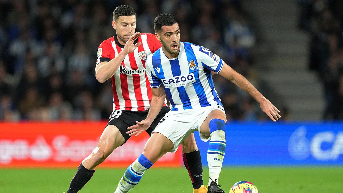 Martin Zubimendi, durante un partido con la Real Sociedad