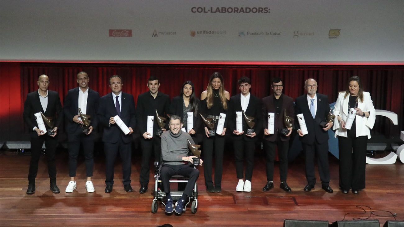 Los premiados en la Festa de l'Esport Català 2022. Foto: @BCN_esports en Twitter