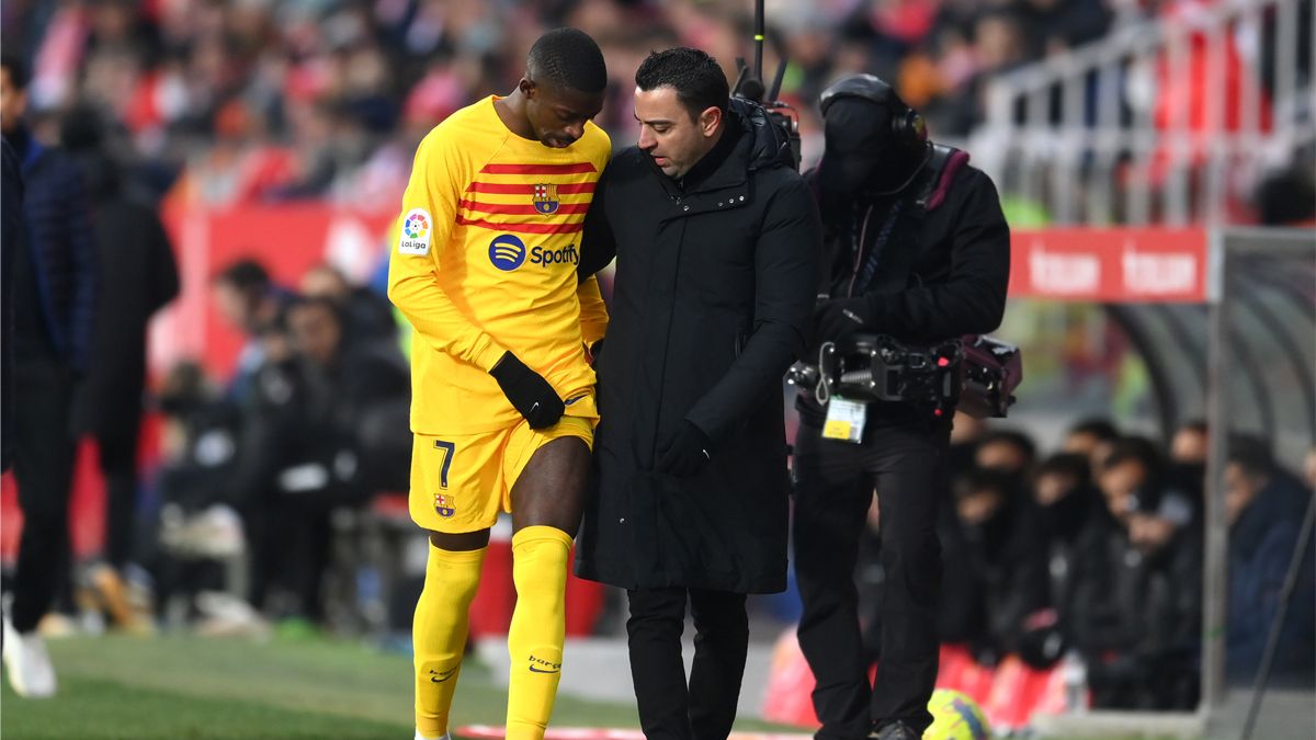 Ousmane Dembélé tras ser sustituido en el Girona vs Barça