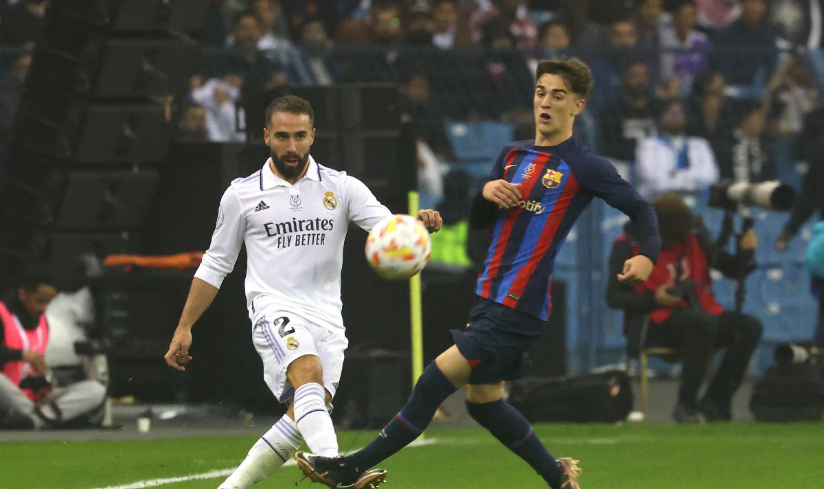Carvajal and Gavi at the Spanish Supercup final