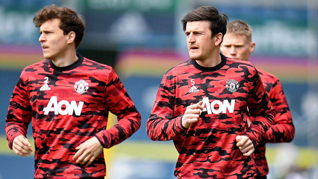 Scott McTominay and Harry Maguire in training with United