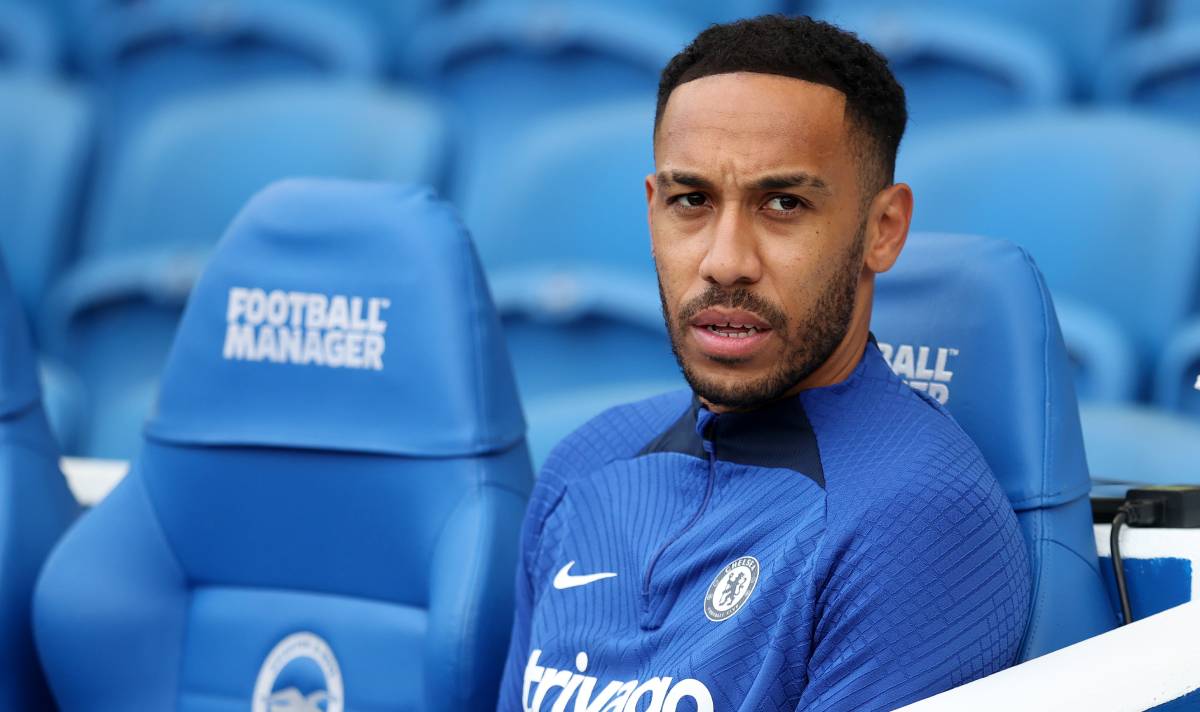 Aubameyang, durante un partido ante el Brighton