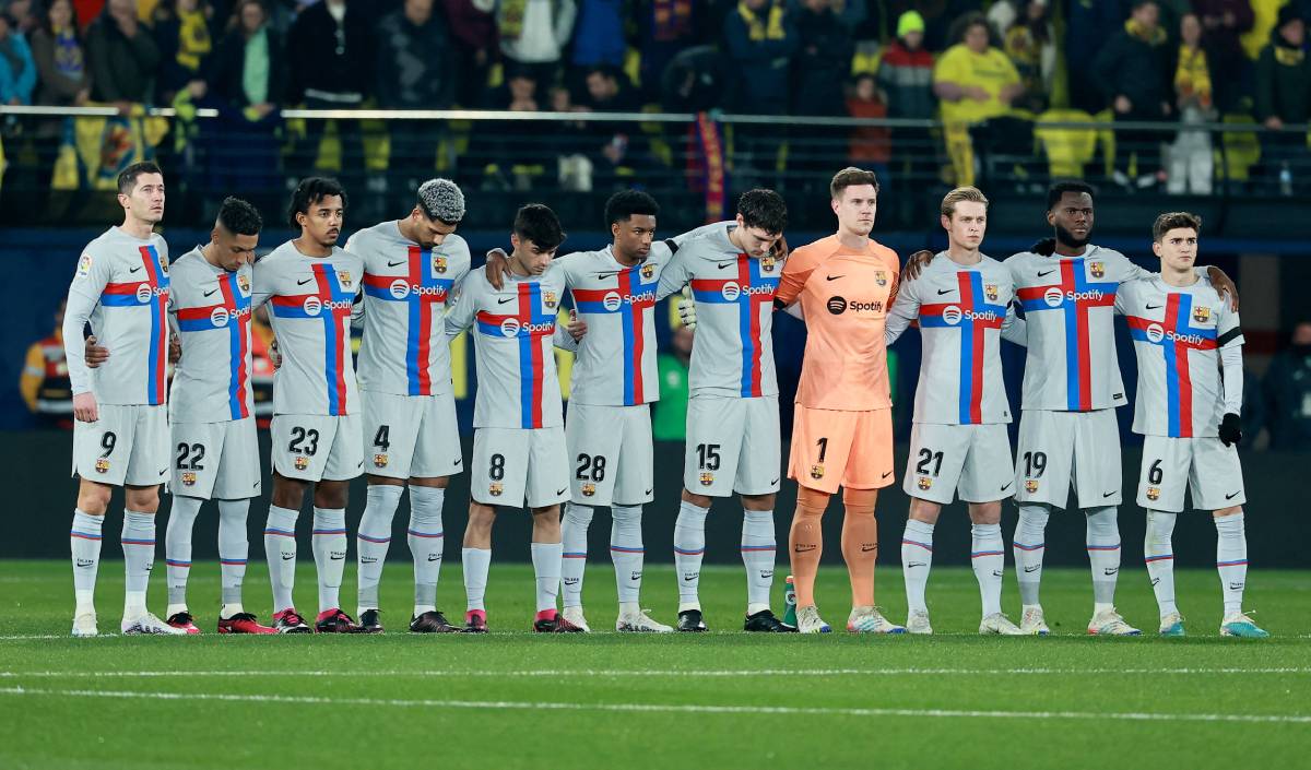 Barça players before a match v Villarreal