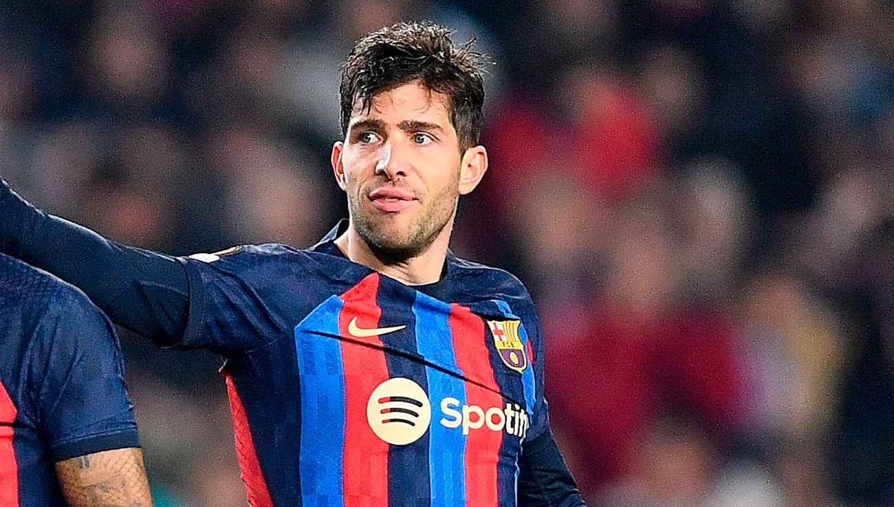 Sergi Roberto durante un partido con el Barça