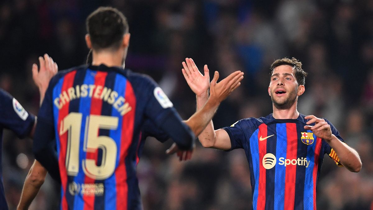 Sergi Roberto celebra su gol contra el Cádiz