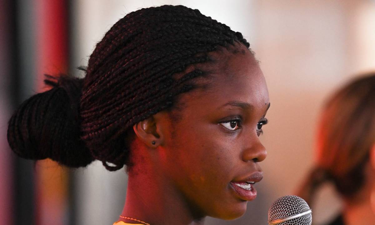 Linda Caicedo, in a press conference