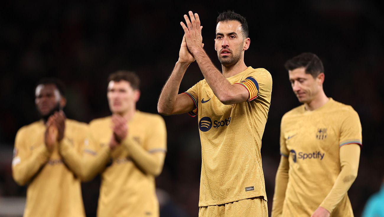 Sergio Busquets tras el partido en Old Trafford