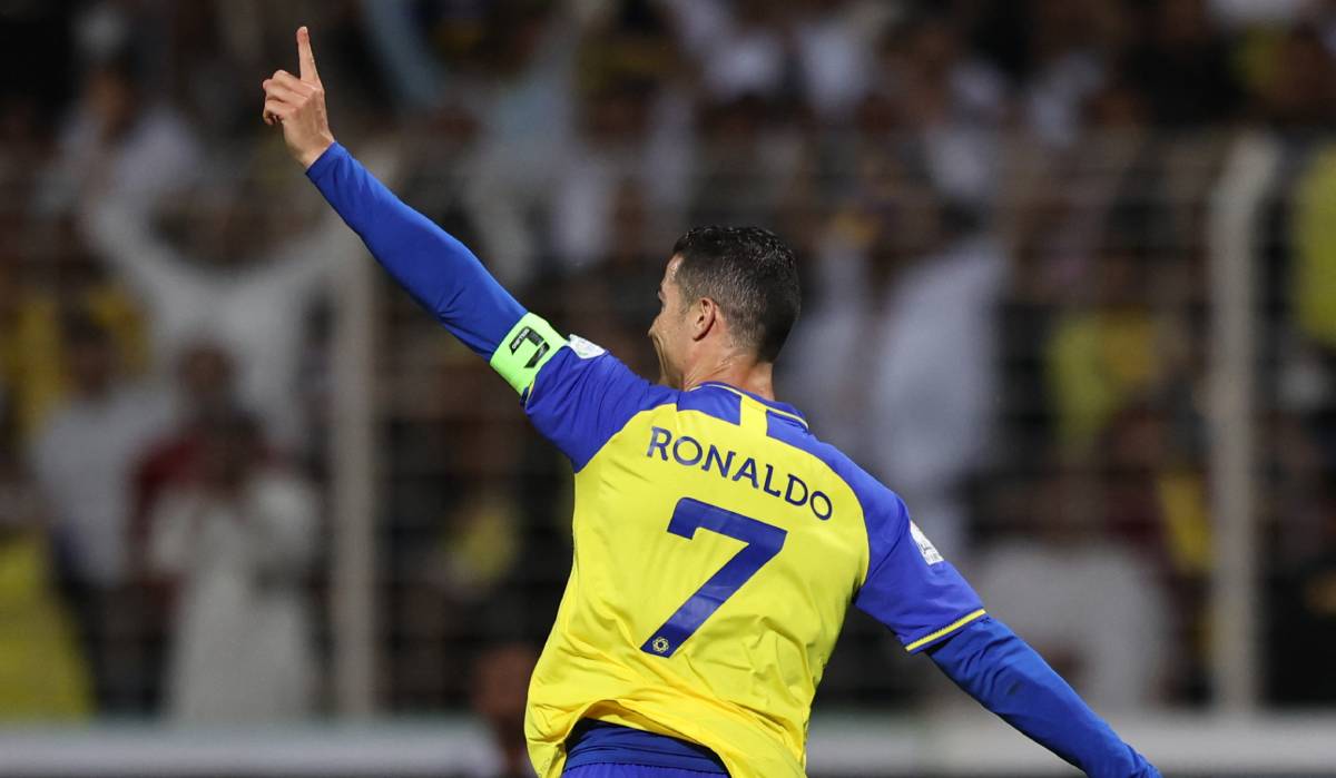 Cristiano festeja un gol con el Al-Nassr