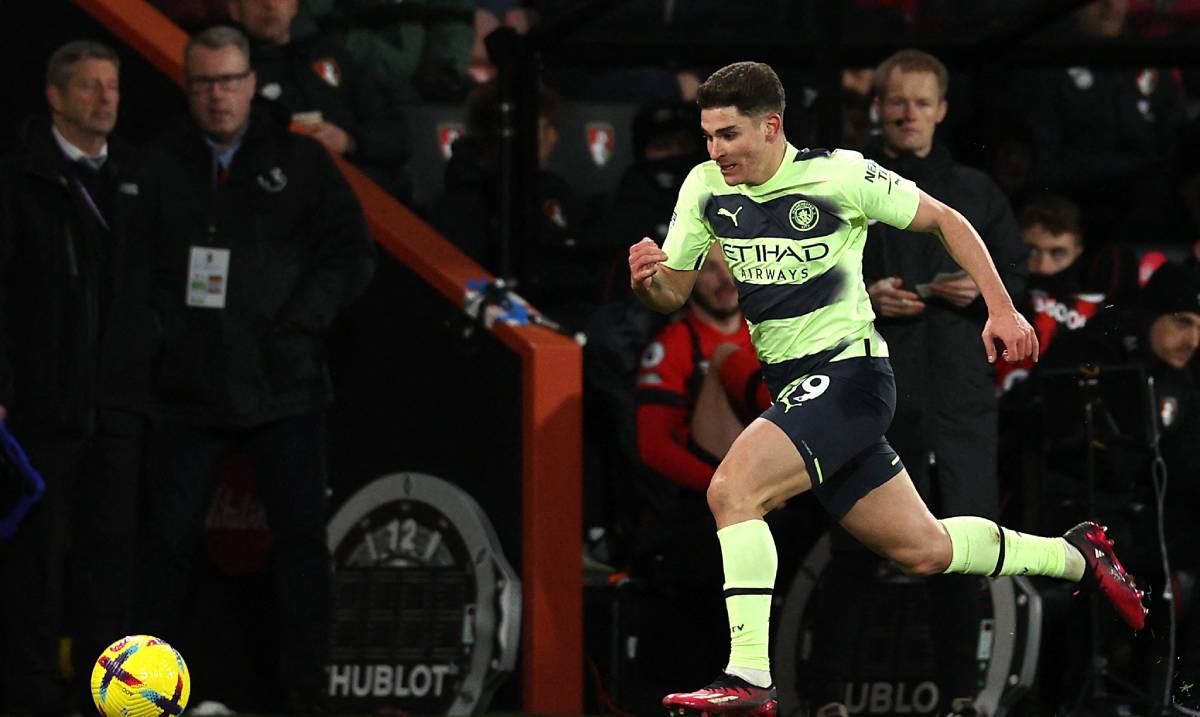 Julián Álvarez, en un partido ante el Bournemouth