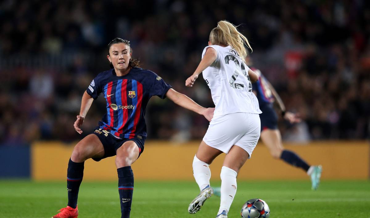 Ingrid Engen, en un partido con el Barça