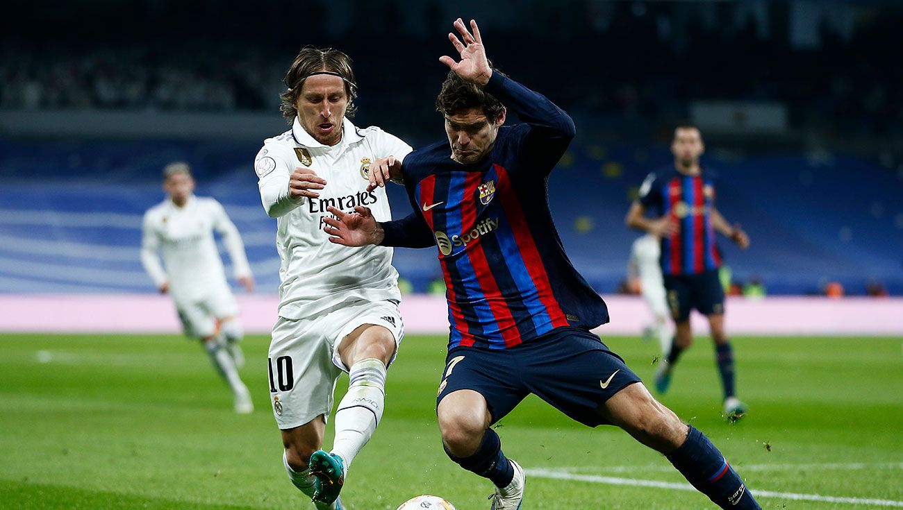 Marcos Alonso y Luka Modric en la Copa del Rey